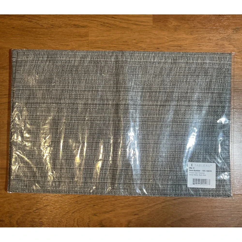 Tableau Dash 4 Pack Placemat In Slate Gray 19”x13” New